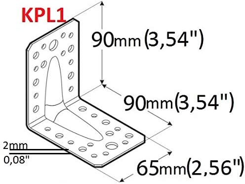 Corner Braces Brackets Plates, Heavy Duty 15,39 kN Wooden Angle - Image 3