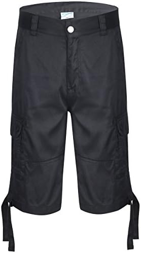 Greatrees Men's Regular Fit Belted Pleat Front Cargo Shorts black 34