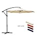 Offset Umbrella Cantilever Patio Umbrella 10 ft Outdoor Market Hanging Umbrellas & Crank With Cross Base And Cover, 8 Ribs (Beige)