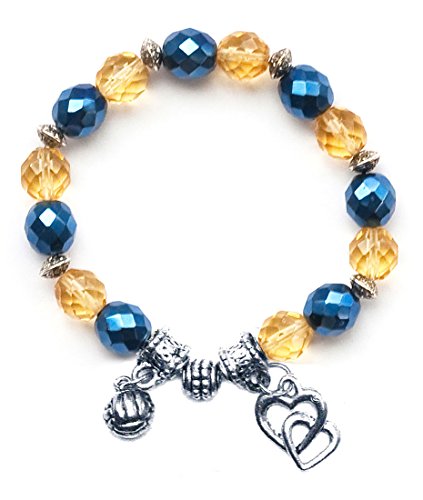 "Water Polo Ball" Girls Water Polo Bracelet (Team Colors Navy Blue & Gold)-Large