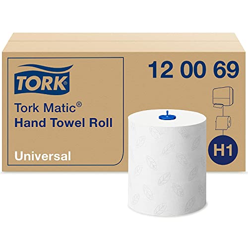 Tork Matic Hand Towel Roll White H1, Universal, Embossed for Efficient Drying, 6 x 150m rolls, 120069