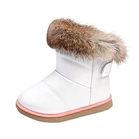 Muxika Winter Baby Girl Cute Waterproof Warm Leather Shoes Martin Boot Outwear (Age:1-2 Years, White)