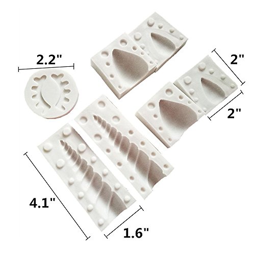 5 pack silicon Unicorn Cake Topper Molds for baking cake decoration Horn Ears and Eyelash Set ,pink