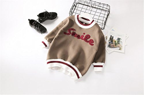 Meetloveyou Hoodies Girl Fashion Korean Letter Smile Children Clothing Winter Thick Casual Sweater Jacket Kids Outerwear Clothes Coffee 5