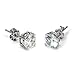 925 Sterling Silver 1.5 tcw Basket Setting 6MM Clear Round CZ Cubic Zirconia Nickel Free Stud Earrings