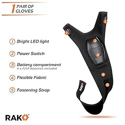 RAK LED Flashlight Gloves with AAA Batteries