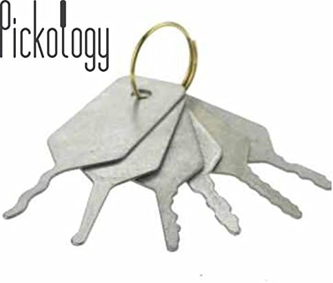 Pickology Mini Jigglers - A Set of 6 Precision jigglers Designed to Defeat Medium Sized Wafer Locks Such as Garage Door and Cabinet and Window Locks