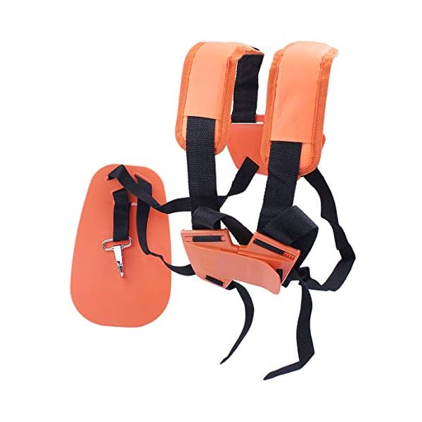 HAISHINE Universal Doppel-Schultergurt für Rasentrimmer Freischneider Gurt Garten Power Gartenschere Nylon Orange – Bild 7