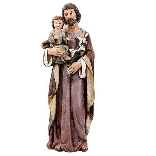 St. Joseph Figur 63,5 Cm Hoch – Harz-Statue Mit Jesuskind Und Lilien, Detailreich & Farbenfroh