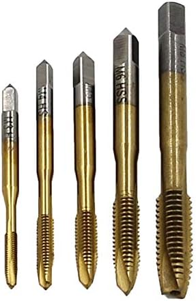 Florenceenid 5PCS/Set HSS Hand Tap M3 M4 M5 M6 M8 Tap & Die Machine Spiral Point Straight Fluted Screw Thread Hand Tools