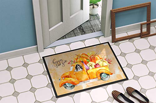 Caroline's Treasures Fall Harvest Black Parti Cocker Spaniel Door Mat Multicolor