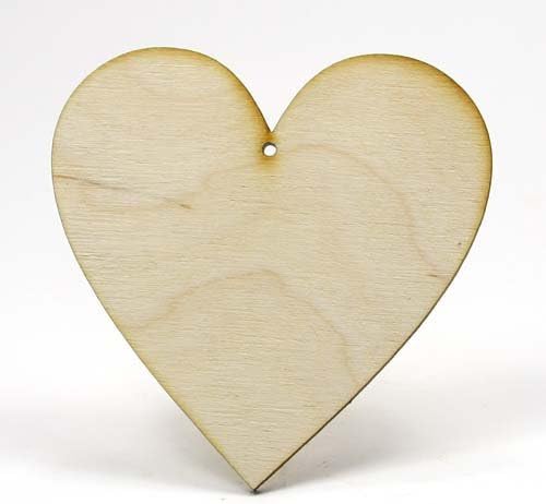 Mylittlewoodshop - Pkg of 1 - Heart - 3 inches by 3 inches with 1 2mm hole and 1/8 inch thick unfinished wood(LC-HART74-1)