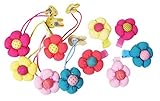 Baby Girls Hair Bows, Toddler Girl Hair Bows-Hipgirl 10pc Mini Flower Bows for Girls-5pc No Slip Grip Metal Barrette Clips and 5pc Pony Holder