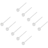 Ruifan 3mm Ball Flexible Bioplast Clear PVC Plastic Blank Ear Nose Pin Bone Stud Nickel Free Earrings Piercing Retainers 20G