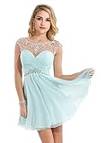 Babyonline Beaded Chiffon Prom Dresses 2015 Short Summer Homecoming Gown