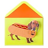 Halloween Card Hot Dog Dashshund In Wiener Costume
