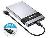 ineo 2.5 Inch USB 3.2 Gen 2 Type C (10Gbps) Aluminum External Hard Drive Enclosure for 2.5 Inch 9.5mm / 7mm SATA HDD SSD [C2561c]