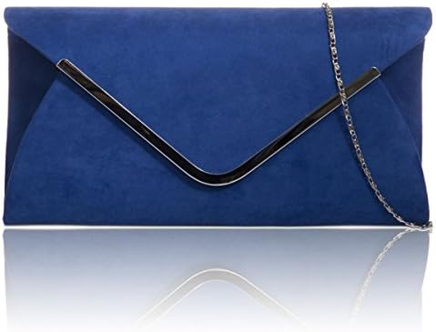 Xardi London New Envelope Faux Suede Leather Women Clutch Baguette Ladies Evening Prom Bags