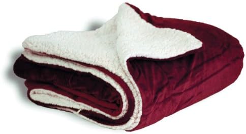 Wolfmark Oversized Sherpa Throw Blanket (50 inches x 60 inches, Maroon) | Reversible Comfort, Warm & Cozy, Perfectly Plush, Hypoallergenic, Anti-Pill, Micro Mink, Lambswool