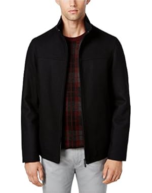 Perry Ellis Big & Tall Full Zip Wool Blend Coat