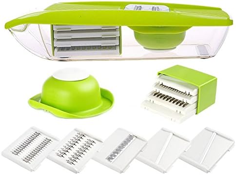Mandoline Slicer Vegetable Grater with Food Container - 5 Built-in Blades,Slicer for fruits and vegetables,Heavy Duty