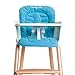 High Chair Replacement Cushion Fabric Cushion Cover Pad with Straps - Soft Touch Cover Cushion, Easy to Install, Sky Blue
