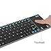 Rii K12BT Ultra Slim Portable Mini Wireless Bluetooth Keyboard with Large Size Touchpad Mouse,Stainless Steel Back Cover for PC,Surface Pro 2,3,Android iOS Tablet PC/Galaxy Tabs,Smart TV Box,Windows