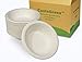 CantaGreen 12 OZ Compostable Bowls,100 Count Heavyduty Sugarcane/Bagasse and Bamboo Fibre Biodegradable Disposable Paper Bowls