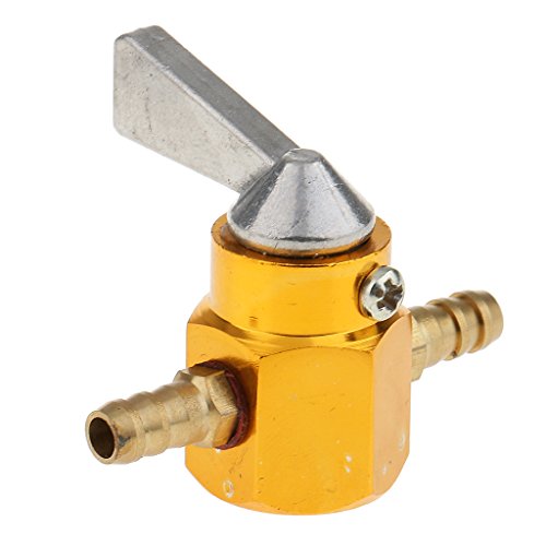 MonkeyJack 2 Pieces Black+Yellow 6mm 1/4'' Fuel Control Cut Off Valve Flow Switch for Motorcycles ATVs Dirt Bikes