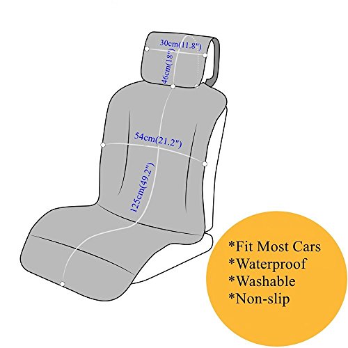TanYoo Waterproof Car Seat Cover, Universal & Non-Slip Neoprene Vehicle Seat Protector, Best Protection for Sweat, Stains & Smell, Fit for Most Cars, Trucks, SUVs, Brown + 1 PCS - Thumbnail 4