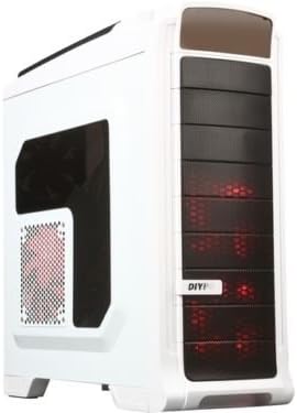 DIYPC Shadow-H01-W White Dual USB 3.0 ATX Mid Tower Gaming Computer Case with B