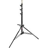 Manfrotto 1004BAC 144-Inch Air Cushioned Aluminum Master Light Stand with 4 Sections and 3 Risers, 3-Pack (Black)