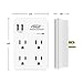 CRST 4-Outlets Wall Tap (900 Joules) Surge Protector Outlet Extender with Dual USB Ports for Home, School and Office - [ETL Listed]
