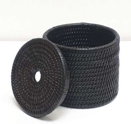 BAOLGI - Caja cilíndrica con Tapa S, Color Negro: Amazon.es: Hogar