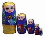 Purple Set of 5 Cutie Nesting Dolls Matryoshka Madness Russian Doll