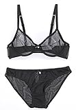 Women See Through Mesh Bra and Panty Set Unlined Sexy Soft Everyday Bra
