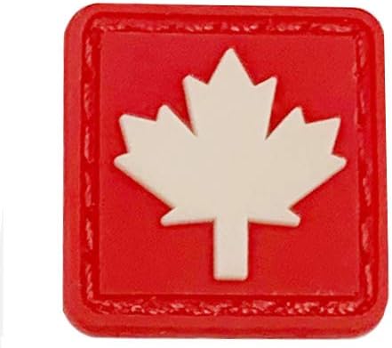 MORTHOME 1" inch PVC Hook and Loop Morale Patch Military Combat Armband Clothing Badge for Jackets Jeans Hat Cap (Red, Canadian Maple)