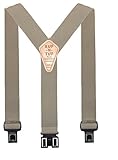 Perry Suspenders Mens Elastic Ruf-N-Tuf Hook End Suspenders, Regular, Tan