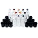 Gemstone Essential Oil Roller Bottles + Tops | Set of 12 Natural Crystals + Precious Stones | Gemstone Roller Balls | Unique Properties for Each Gemstone | Luxe Gift | Black Tops + 10ml Glass Bottles
