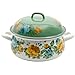 The Pioneer Woman 4 QT Dutch Oven Rose Shadow With Lid Floral Enamel Steel 3.7L