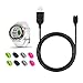 JIUJOJA for Garmin Approach S40/Fenix 5S Charger, Charging Clip Sync Data Cable and Free 2Pcs HD Tempered Glass Screen Protector and 8Pcs Charger Port Protector for Fenix 5s Sports Smart Watch