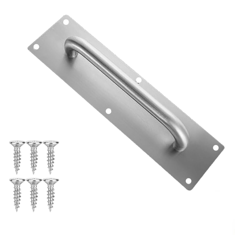 VIFERR Sliding Door Handles Stainless Steel Pull Push Door Handles with Back Plate for Office Garage Bathroom Closet Cupboard Toilet (Square Handle)