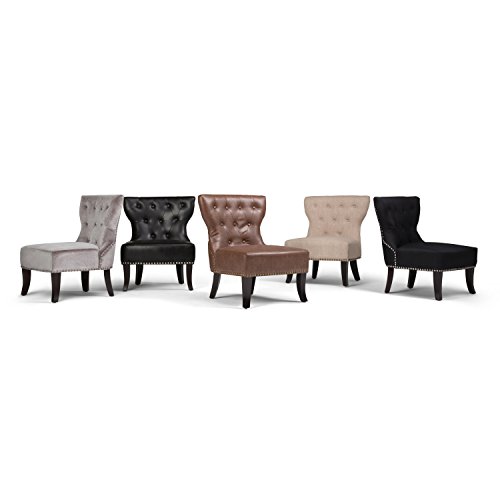 Simpli Home AXCKITS7305-TBL Kitchener Traditional Accent Slipper Chair Textured Bonded Leather Black 28 inch Wide - Thumbnail 6