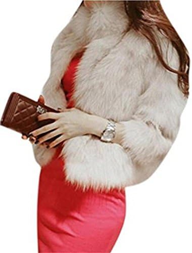 Women's Elegant Short Faux Fur Coat Winter Warm Fur Jacket Overcoat Outerwear