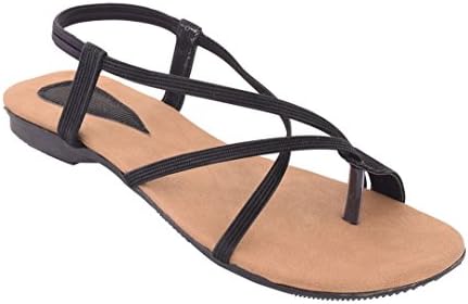 Women Faux Leather Fancy Flat Sandal (While Ordering Please Refer Image Size Chart in Images)