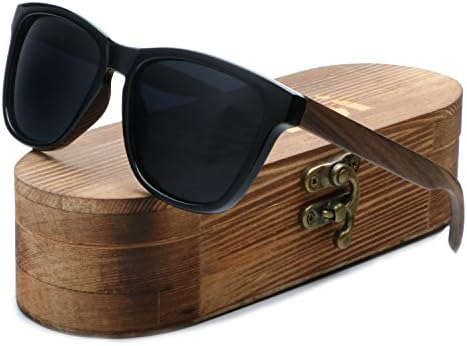 Ablibi Mens Womens Bamboo Wooden Sunglasses Polarized Driving Eyewear in Wood Box