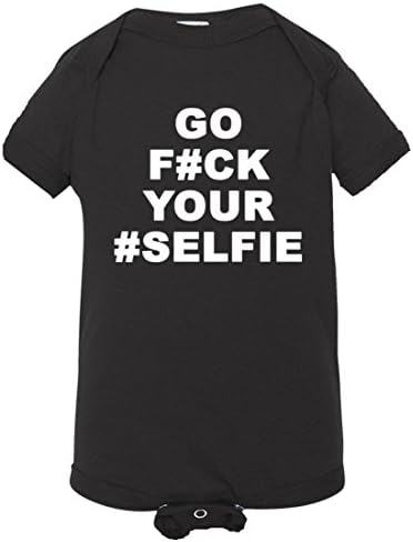 Baby Creeper Go F#ck Your #Selfie Creeper - Soft-style High Quality Garment Black (Newborn)