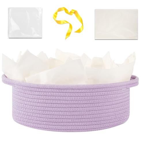 OIAHOMY Woven Storage Basket Lilac Purple