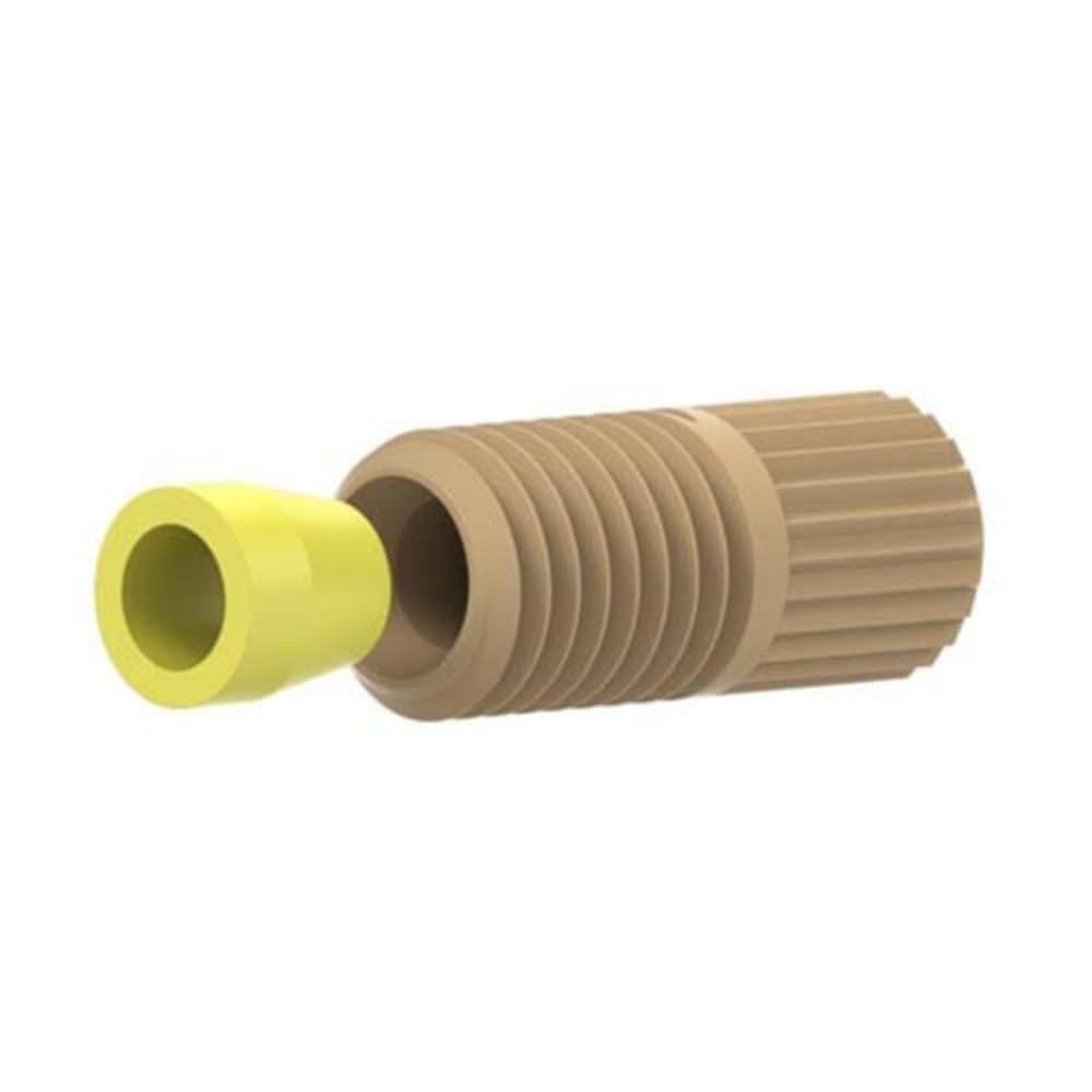 Idex 02014-97 Flangeless Fitting, Short Head, Natural PEEK, 1/16" OD Tubing, 1/4-28 Flat-Bottom 10/PK, Klein