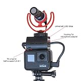 ANLASSER Microphone Mount for GoPro Hero 7, 6, 5 and Housing for Mic Adapter, Works with Original GoPro Case with Universal Cold Shoe Adapter